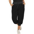 Elastic Waist Ankle-Length Relaxed Fit Casual Pants