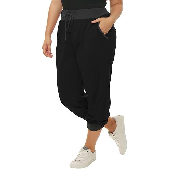 Elastic Waist Ankle-Length Relaxed Fit Casual Pants