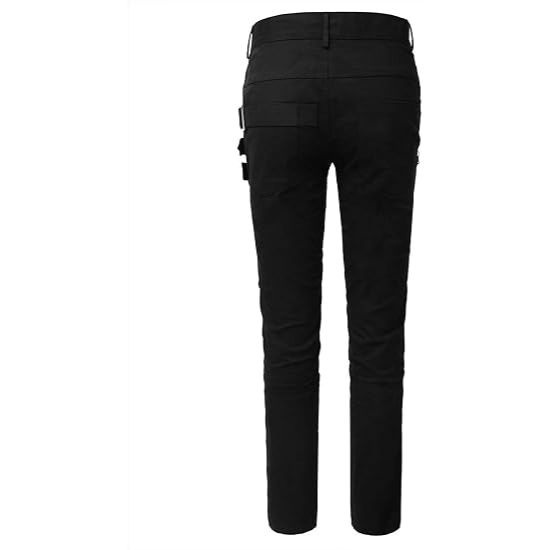 Gothic Punk Style Casual Pants with Decorative Details